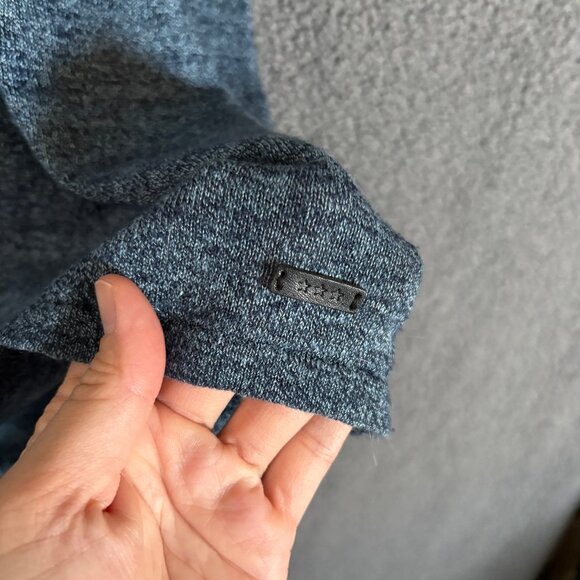 John Varvatos Linen Cotton Henley Shirt - Men's Size L - Blue - Picture 3 of 7